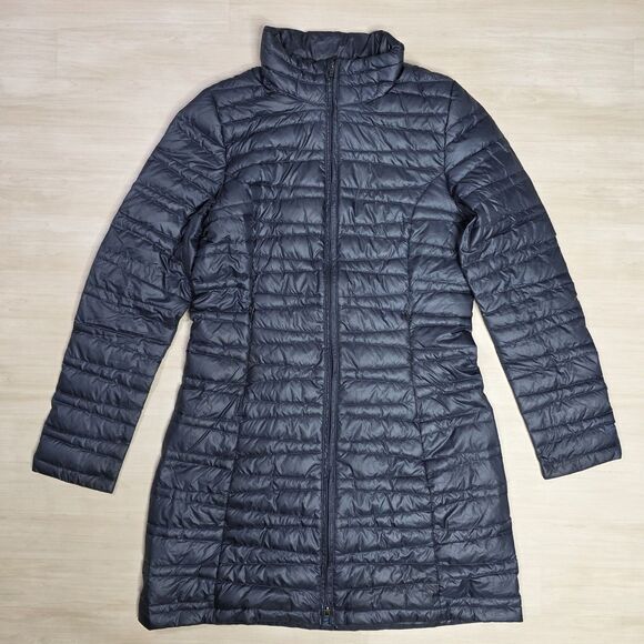 Patagonia Fiona Parka Navy Blue Puffer Coat Long Jacket Quilted Women Medium - Picture 1 of 12